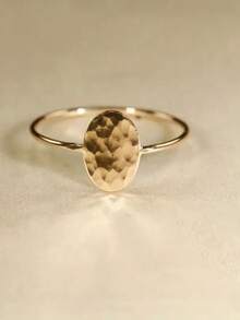 1 Piece Of Vintage Hammered Copper Women's Ring, Suitable For Daily Leisure Travel Party Wear - 金色 - 查看 12