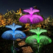 2pcs Solar Powered Jellyfish Lights - Colorful Starry Changing Lamps, Suitable For RV, Camping, Outdoor Picnic And Party. Great For Garden, Patio, Pathway, Lawn And Christmas Decoration.