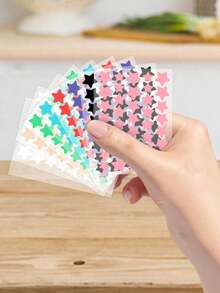1200/480pcs Pink, Black, White, Blue, Purple, Green, Star E-Star Facial Stickers, A Must-Have For Taking Photos, Facial Painting, Suitable For Various Parties, Gatherings, And Fun Activities. 240/40pcs,Makeup,Cheap,Room Decor,Vanity,Travel,Bedroom,Makeup Accessories