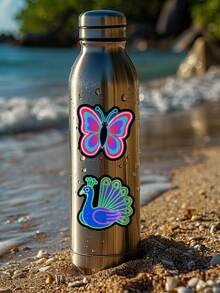 50 piezas de pegatinas divertidas de neón, decoraciones de neón, pegatinas decorativas de graffiti, pegatinas geniales, pegatinas de colores, pegatinas de vinilo impermeables para botella de agua, portátil, teléfono, patineta, bicicleta, equipaje, guitarra, útiles escolares - Talla única - Ver 7