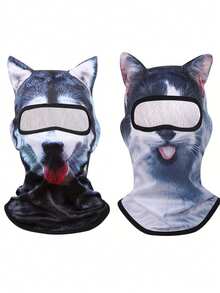 1 Stück/2 Stücke Unisex Radfahren Tier Gesichtsmaske Sonnenhut Balaclava, geeignet für den täglichen Gebrauch, Radfahren, Outdoor-Wandern, Skifahren