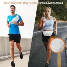 Syican Riñonera Para Mujeres Y Hombres, Riñonera Con 4 Bolsillos Con Cremallera, Regalos Para Disfrutar De Deportes, Viajes, Entrenamiento, Casual, Manos Libres, Bandolera, Se Adapta A Un Ipad De 7,9(Blanco) - Tipo 10 - Ver 4