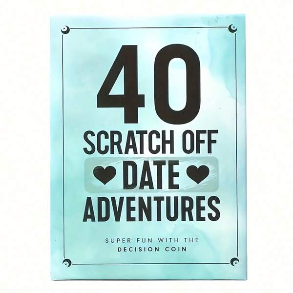40 Aventuras para una cita nocturna para parejas - Edición estándar, juego de cartas romántico con moneda de decisión, regalo de aniversario perfecto para mejorar la interacción amorosa y divertida, juego interactivo | Diseño alegre | Tarjetas duraderas