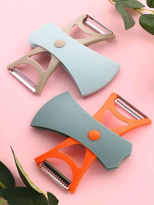 1pc Kitchen Vegetable Peeler, 2 In 1 Multi-Function Rotary Axis Vegetarian Peeler, Dual Blade Potato Peeler, Compatible With Apple, Vegetable, Carrot