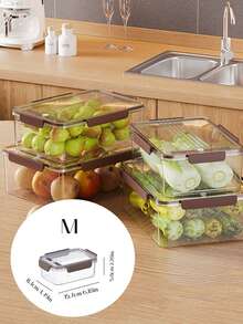 Hộp đựng thực phẩm tủ lạnh cỡ nhỏ/vừa/lớn có hẹn giờ - Hộp đựng thực phẩm bằng nhựa tái sử dụng, giữ thực phẩm tươi ngon, hộp đựng thịt và rau củ trong ngăn đông có nắp đậy, thiết kế trong suốt dễ quan sát, giải pháp lưu trữ trong tủ lạnh | Hộp đựng đồ phong cách | Thiết kế nắp đậy - Nhiều màu - Xem 6