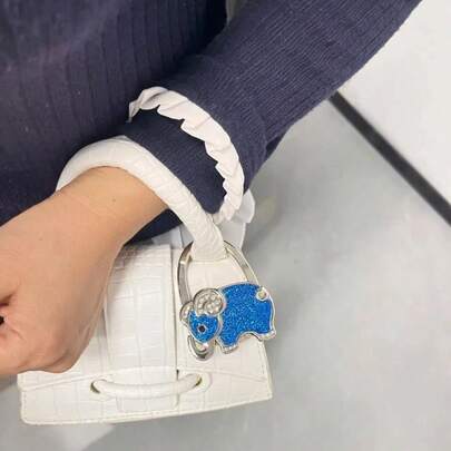 Elephant Design Foldable Purse Hook, Fashion Handbag Holder, Desk Side Hanger, Craft Gift