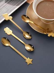 1 Pieza/Set, Cuchara de Navidad personalizada y grabada con láser, adecuada para regalos de Navidad, reuniones familiares, regalos de cumpleaños, compañeros de clase, mejores amigos, novio/novia, se puede usar para revolver, café, sopa y otras funciones múltiples.