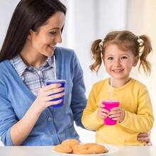 - Vasos de plstico reutilizables de 473 ml con tapas, 6 unidades, fabricados en Estados Unidos; vasos de plstico y tapas, incluye 6 popotes reutilizables; apto para lavavajillas - Morado - Ver 6