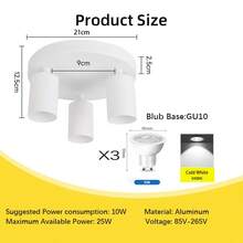 CANMEIJIA Spot encastré au plafond GU10, lampe de plafond moderne en aluminium, spots simples/doubles/triples/quadruples, noir/blanc, avec ou sans ampoules, installation facile, convient pour couloir, entrée, vitrine, pièce, cuisine, hall d'exposition, salle de lecture, salle à manger, bar, chambre, café, salon, magasin de vêtements