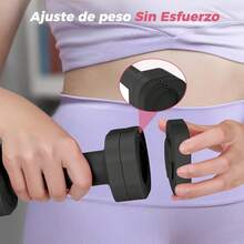 Mancuernas Ajustables para Mujer, 4 in 1 Set de Mancuernas, 2.5kg*2 Juego de Aancuernas de Peso Libre, Cada Una de 2 kg, 3 kg, 4 kg, 5 kg, con de Goma de ABS y Guantes para Ejercicio en Casa - Negro - Ver 7
