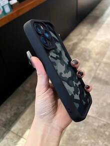 Camo Camouflage Painted Groove New Black Anti-Fall Thick Minimalist Fashion Case Compatible With IPhone 16 ProMax / 13, 16, 15, 15 ProMax, 14, 13, 12, 11, XS, XR, 7/8, 7/8 Plus, 12 ProMax, 13 ProMax, 14 ProMax, 13, 14, 11, 12, 14 Women Soft Anti-Fall XS/S/XS Max/7/8 Plus Phone Case Cover - Multicolor - View 4
