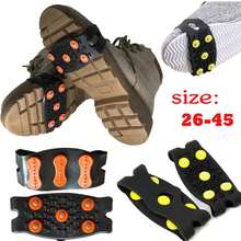1-3Pairs 5-Stud Snow Ice Claw Climbing Anti-Slip Spikes Grips Crampon Cleats Sport Shoes Cover For Walking Hiking Boots 26-45