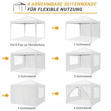 Carpa plegable 3x3m Pop Up Gazebo Plegable con 4 paredes laterales, impermeable, protección UV 50+ Carpa de jardín Carpa de fiesta, Carpa de jardín, incluye bolsa