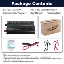 Pure Sine Power Inverter 16000W 6000W 5000W DC 12V To AC 110V Converter Digital 5000W/6000W Car Power Inverter DC 12V To AC 110V Pure Sine Wave Solar Converter LCD - Svart - Visa 5