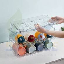 Organizador de Botellas Diseo Apilable con 4 Niveles para hasta 16 Botellas, Incluye Limpia Botellas Estante Multifuncional PortaBotellas de Vino, Organizacin Cocina Oficina Hogar - transparente - Ver 9