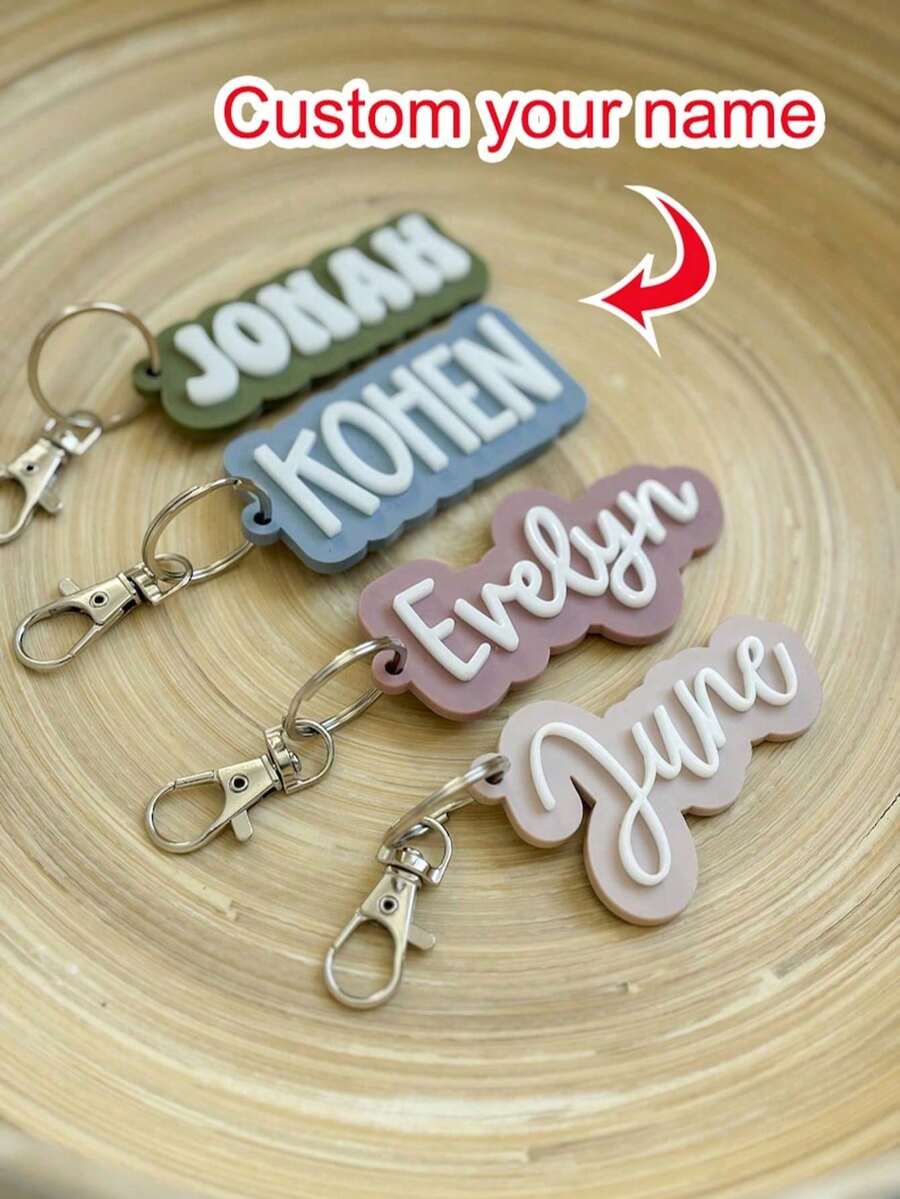 Custom Acrylic Name Keychain, 3D Name Keychain, Backpack Keychain, Keychain, Personalized Name Keychain, Diaper Bag Tag, Keychain, Back To School Gifts .,Festive Calendar,Travel Organizer - Name Fish Mouth Buckle - View 1