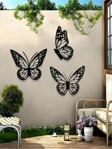 1 Set Metal Butterfly Sculpture, Classic Style Metal Butterfly Wall Decor, Indoor/Outdoor Hanging Decoration, Suitable For Living Room, Bedroom, Garden