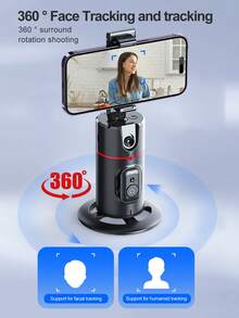 AXNEN Estabilizador de cardán giratorio a 360° para teléfonos inteligentes, cardán de escritorio con seguimiento facial para grabación anti-sacudidas, vlogging, transmisión en vivo de teléfonos inteligentes - Multicolor - Ver 4
