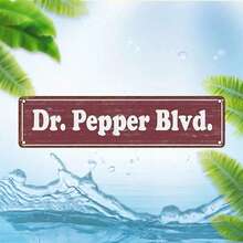 16x4 Inch Dr. Pepper Blvd Metal Wall Art Sign, UV High Definition Printing, Indoor/Outdoor Decorative Plaque, Suitable For Daily And Holiday Decor