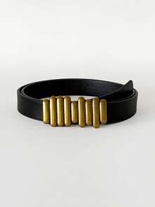 1 Stück schwarzer klassischer, Basic, eleganter, retro-lässiger Damengürtel, Herbst-/Wintermode-Accessoire, geeignet für lässige Hosen, Jeans, Alltag, Arbeit, Dates, Partys