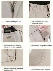 Pantalones tácticos compuestos para hombre X9, con bolsillos laterales con solapa y cierres con cremallera. - Verde - Ver 6