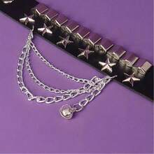 سوار جلد بنكي - سوار معصم جلدي جوثي مزين بمسامير معدنية - إكسسوارات روك بانك من الثمانينات للرجال والنساء (1/3/4 قطع)