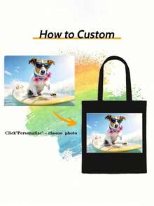 Custom Tote Bag-Personalized Photo Collage Tote Bag-Personalized Gift For With Photo-Tote Bag-Canvas Tote Bag-Cute Tote Bag-Large Tote Bag - Multicolor - View 2