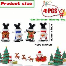 1/4 piezas Juguetes a cuerda navideños para niños, regalos de fiesta, set de 4 paquetes de juguetes de fiesta navideña, juguetes de cuerda novedosos que caminan y saltan, relleno de bolsas de regalo y obsequios divertidos para la fiesta de Navidad