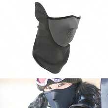 AD 1pc Motorcycle Riding Face Mask, Windproof Sports Cycling Mask, Bicycle Skiing Face Scarf, Motorcycle Riding Face Mask - Black - View 7