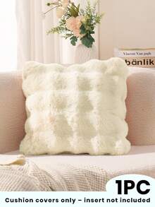 1 pieza Funda de cojín esponjosa y sólida, con opciones de multicolor, superficie aterciopelada, cierre con cremallera, decorativa para sofá y cama, no incluye relleno, se ajusta a 12x20/16x16/18x18 pulgadas, lavable a máquina, decoración de otoño, decoración de invierno, decoración de habitación