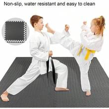 Tapete para Ejercicio, Tapete para Gimnasio, Pesas o Ejercicios en Casa, Soft Fitness, suelo protector para equipos de gimnasio y cojn para entrenamientos, 6 Piezas de 60x 60, 2.16m espesor de 12mmGris - Gris - Ver 8