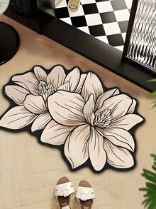 1pc Rose Flower Diatomaceous Earth Rug, High-Definition Printing, Smooth Edges, Instant Absorption & Quick Drying, Mold Inhibiting, Soft & Comfortable, Easy To Clean, Durable Non-Slip Bottom, Bathroom Rug, Kitchen Rug, Bath Mat, Bathroom Carpet, Door Mat, Small Rug, Carpet, Floor Mat, Home Decor, Area Rug, Outdoor Mat - Multicolor - View 15