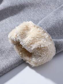 Men's Fleece Hoodie, Minimalist Design, Easy To Match, Winter Style, Valentine's Day Gift - Grey - View 3