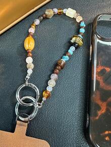 Handgefertigter Perlenschlüsselband, Handgelenktasche, Handyhülle, Autoschlüsselanhänger, Taschenanhänger, Accessoires für Frauen