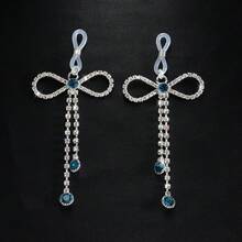 2pcs New Luxury Bow Tassel Chest Decor Pendant, European & American Fashion Nipple Ring, Nipple Piercing-Free Party Intimate Accessory