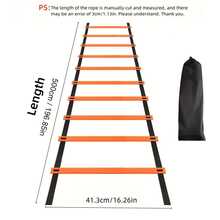 1pc Agility Ladder Speed Training Equipment, Suitable For Soccer Training, Footwork, Coordination And Explosiveness, Applicable For Field, Sand, Home Workout And Gym - Orange - View 14