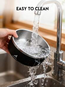 Bát ăn cho chó dung tích 24/42/64oz, làm bằng thép không gỉ cách nhiệt 3 lớp, chống trượt và chống tràn, bền chắc, phù hợp đựng thức ăn và nước cho mèo. - Đen-24oz - Xem 5
