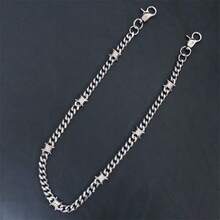 Dây xích Thorn Chain Punk bằng thép titan kiểu Cuban Link, phụ kiện đeo eo cho nam giới, thích hợp cho các hoạt động ngoài trời, kỳ nghỉ, du lịch, làm phụ kiện trang phục và làm quà tặng. - Bạc - Xem 3
