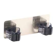 1 Stück Wandhalterung für Wischmop, Silber/Schwarz, 18x7x3cm