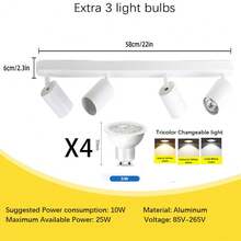 CANMEIJIA Spot encastré au plafond GU10, lampe de plafond moderne en aluminium, spots simples/doubles/triples/quadruples, noir/blanc, avec ou sans ampoules, installation facile, convient pour couloir, entrée, vitrine, pièce, cuisine, hall d'exposition, salle de lecture, salle à manger, bar, chambre, café, salon, magasin de vêtements