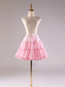 1 件女式洛丽塔风格衬裙，多色云朵设计，蓬松半衬裙带蕾丝，糖果云，柔软网眼带蝴蝶结绳，适合婚礼、派对、角色扮演、舞蹈表演秋季女士服装 - 多色 - 查看 13