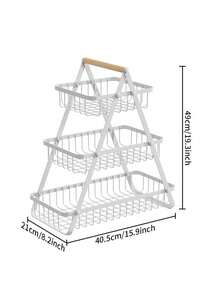 A Living Room Coffee Table Fruit Plate Snack Storage Rack Home Dining Table Iron Storage Rack Creative Multi-Layer Fruit Basket - Square Fruit Basket Three Layers White - View 4