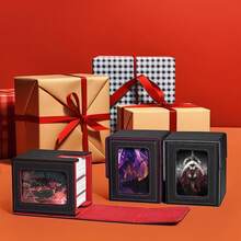 MTG Deck Box,Caja de Almacenamiento para Tarjetas Coleccionables con Capacidad Para Tcg con 2 Divisores - Negro/Rojo - Ver 9