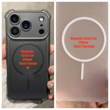 1 件四角防摔肤感磨砂透明磁性手机壳适用于 17 Air 16 15 14 13 Pro Max Plus 软 TPU 后盖无线充电 - 黑色 - 查看 3