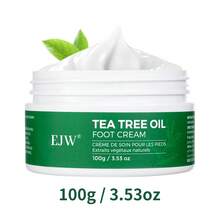 Crema de pies con aceite de árbol de té - Reparación profunda para talones y pies secos y agrietados - Aumenta instantáneamente la hidratación de la piel, suaviza los callos ásperos - Crema hidratante para los pies