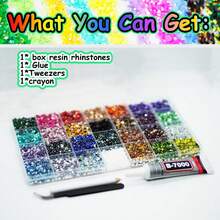 28槽树脂水钻装饰盒，混色3mm、4mm、5mm圆形树脂水钻，适用于DIY手机壳配件 - 樹脂鑽28格 - 查看 3