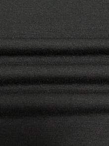 Plus Size Casual Sweatshirt, Women's Plus Size Long-Sleeved Round Neck Micro-Elastic Pullover Top Black Spring - Black - View 5
