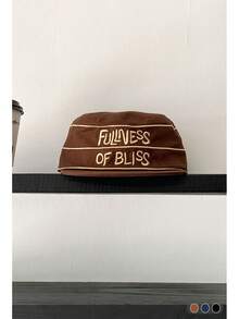 Vintage British Embroidered Letter Casual Versatile Flat Top Baseball Cap, Unisex Small Face Brimmed Hat - Multicolor - View 5