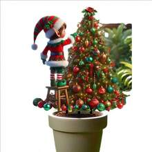 1 قطعة ديكور شجرة عيد الميلاد للحديقة، لافتة أكريليك الأبعاد، ديكور عيد الميلاد وعشية عيد الميلاد، فن حائطي إبداعي، ديكور حديقة، ديكور أصيص خارجي وإشارة عرض الحديقة، هدية فاخرة للعائلة والأصدقاء