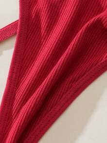 3 件垂直条纹内裤，闪亮银色腰带性感丁字裤，女士内衣和内裤，适合情人节和所有季节 - 彩色的 - 查看 4